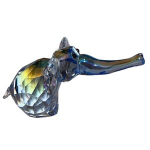 Swarovski Crystal Lovlots Circus Toby the Elephant Blue Pre-owned No Box